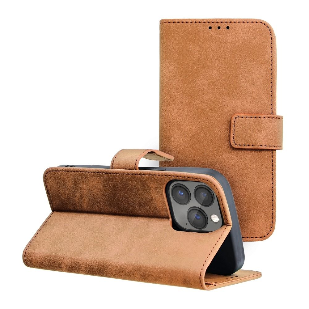 Husa Tender Book Flip pentru iPhone 13 PRO Maro