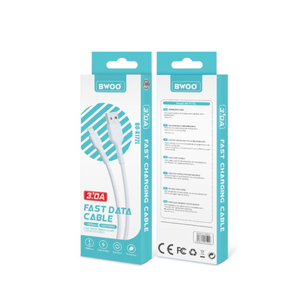 BWOO cablu USB - Lightning 1m 3A Alb X172L