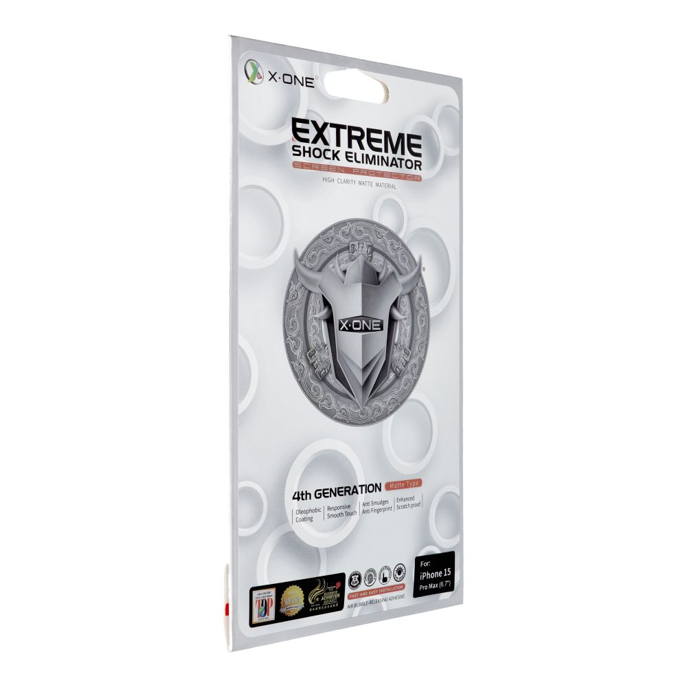 Folie X-one Extreme Shock Eliminator 4th Gen. (mat Series) - pentru iPhone 15 Pro Max