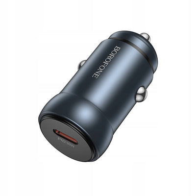 Incarcator auto R06 Borofone - Fresh (Bz32) - Type-c, Fast Charge, Single Port, 30W (PD/QC/FCP/AFC), pentru 12-24V - Met