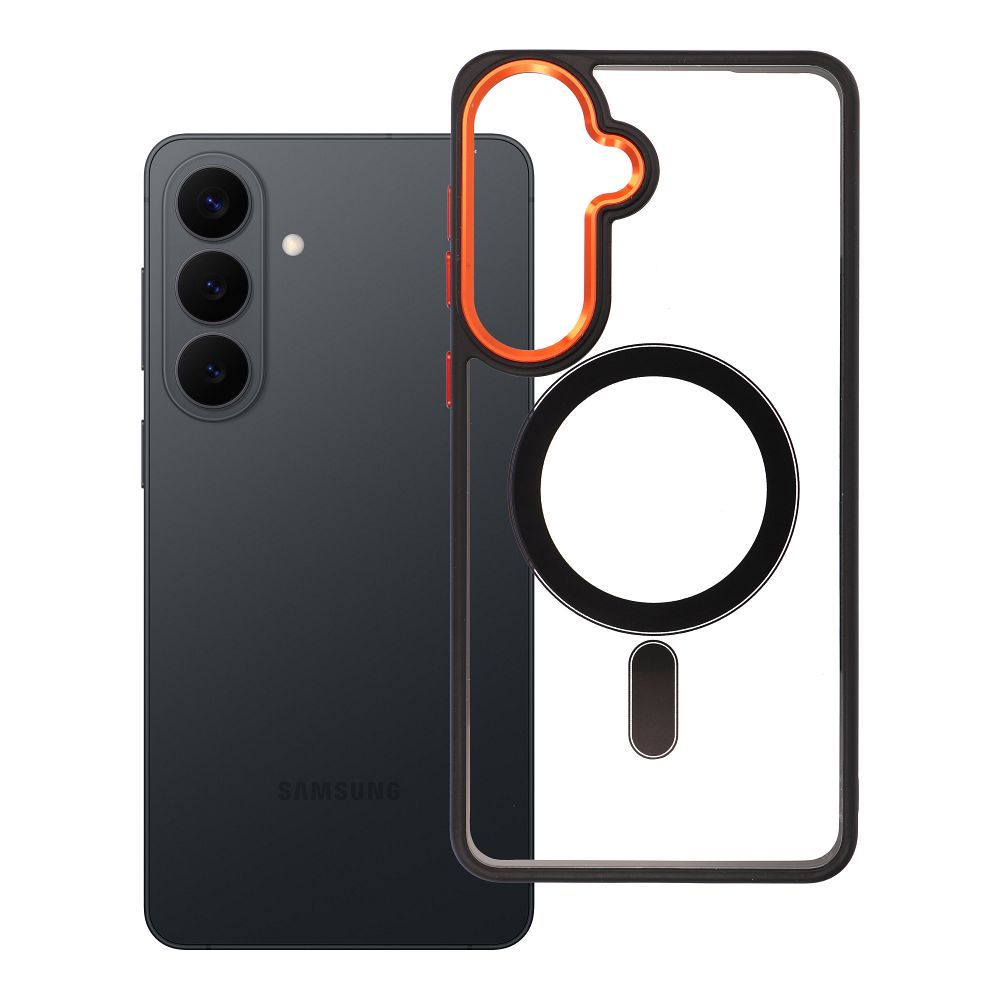 Husa Color Edge Mag pentru Samsung S26 Plus Compatible cu Magsafe Czarno Negru-Auriu