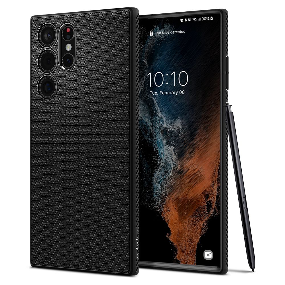 Husa Spigen Liquid Air pentru Samsung Galaxy S22 Ultra Matte Negru