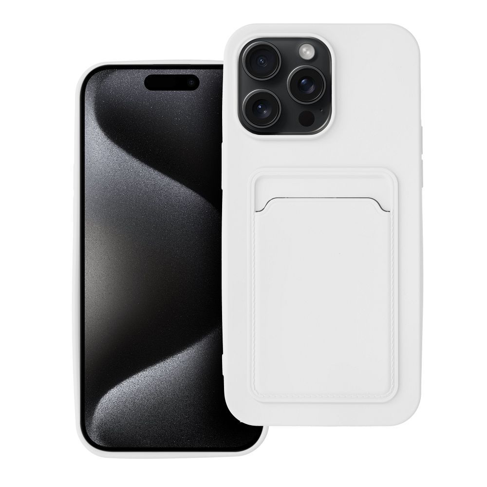 Husa Card pentru iPhone 15 PRO MAX Alb