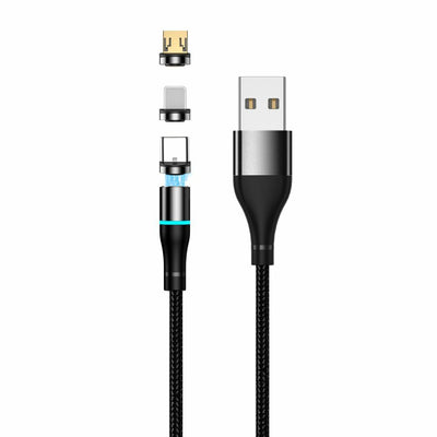Cablu Setty USB Magnetic 1m 2A Nylon Negru