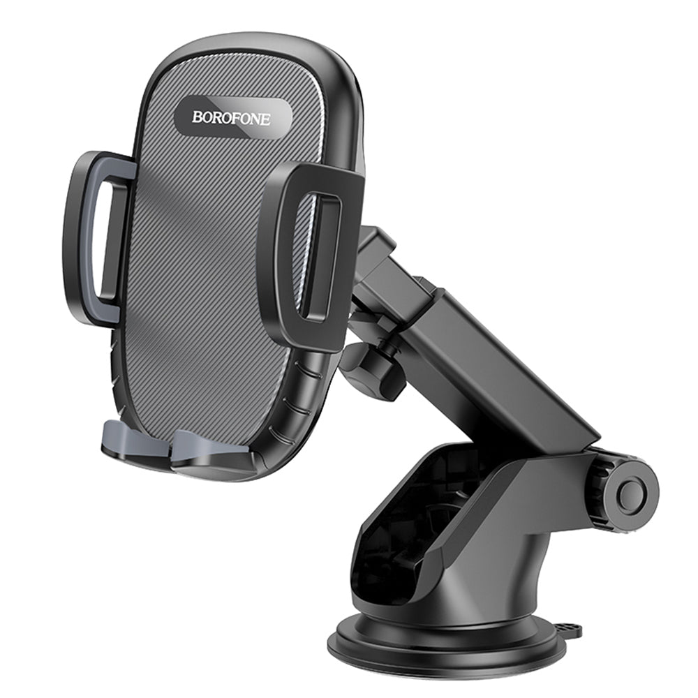 Suport auto R06 Borofone - Windy (Bh53) - cu Suction Cup, pentru Dashboard/Windshield, 4.5-6.7" Phone - Negru Gri