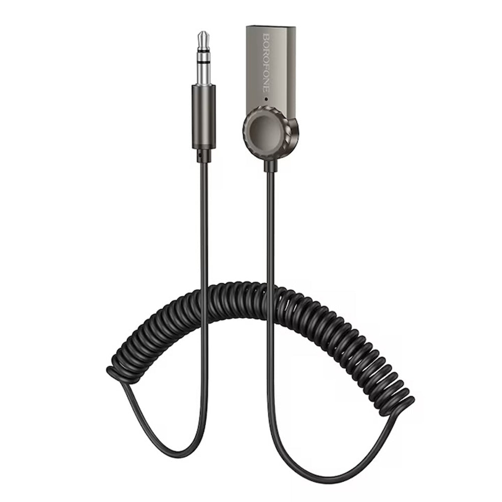 Cablu R06 Borofone - Audio Receiver Peaceful (Bc56) - Bluetooth V5.0 Adaptor, Jack 3.5mm - Metal Gri