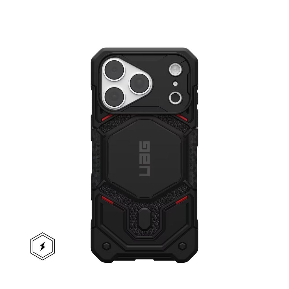 Husa Urban Armor Gear UAG Monach Pro Compatible cu Magsafe pentru iPhone 18 Pro/17 Pro Kevlar Negru