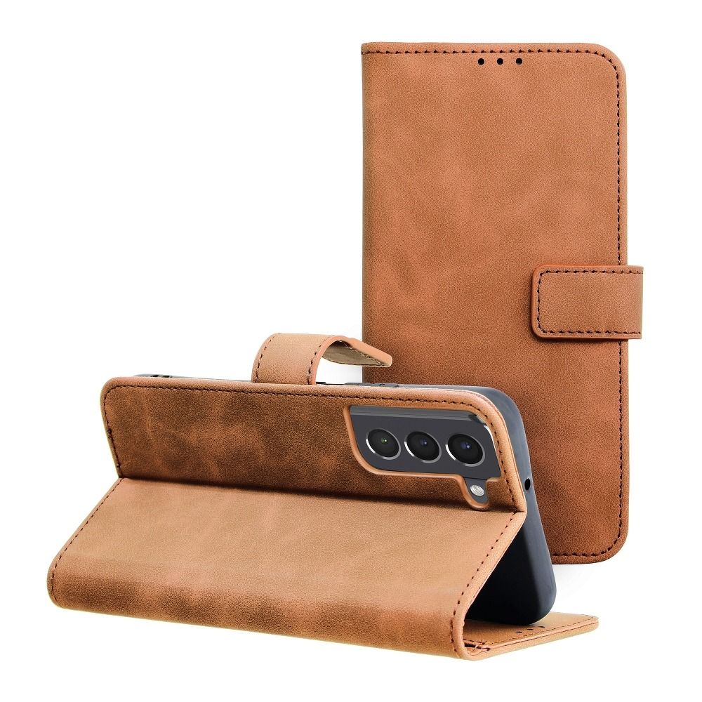 Husa Tender Book Flip pentru Samsung A13 4G Maro
