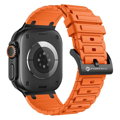 Curea Forcell To Apple Watch F-design Fa06 Silicone Holes 42 / 44 / 45 / 49 Mm Portocaliu