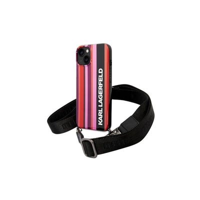 Husa Karl Lagerfeld pentru iPhone 14 6,1" Klhcp14sststp Roz Hardcase Color Stripes Curea