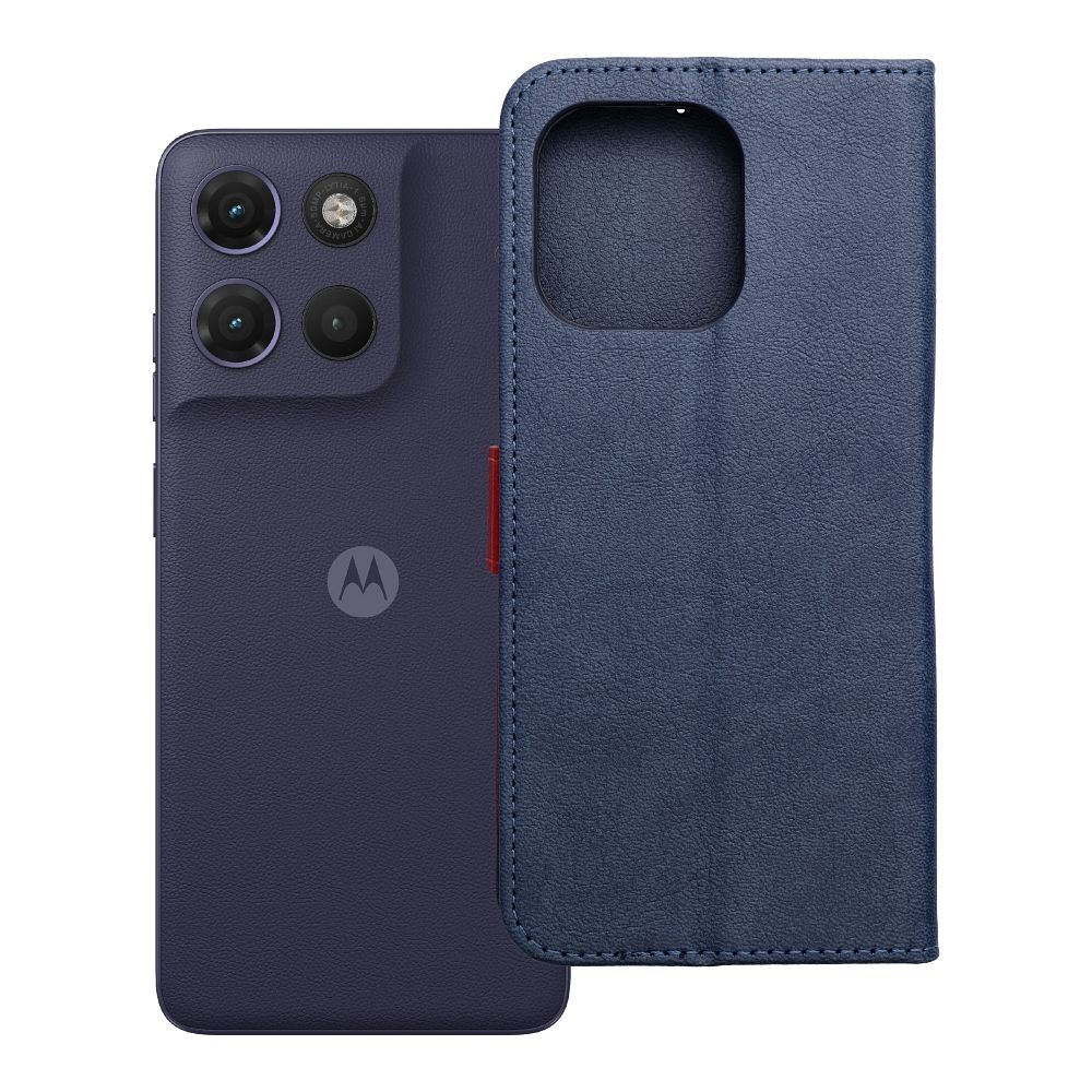 Husa Split Book Flip pentru Motorola G17 Power Navy si Rosu