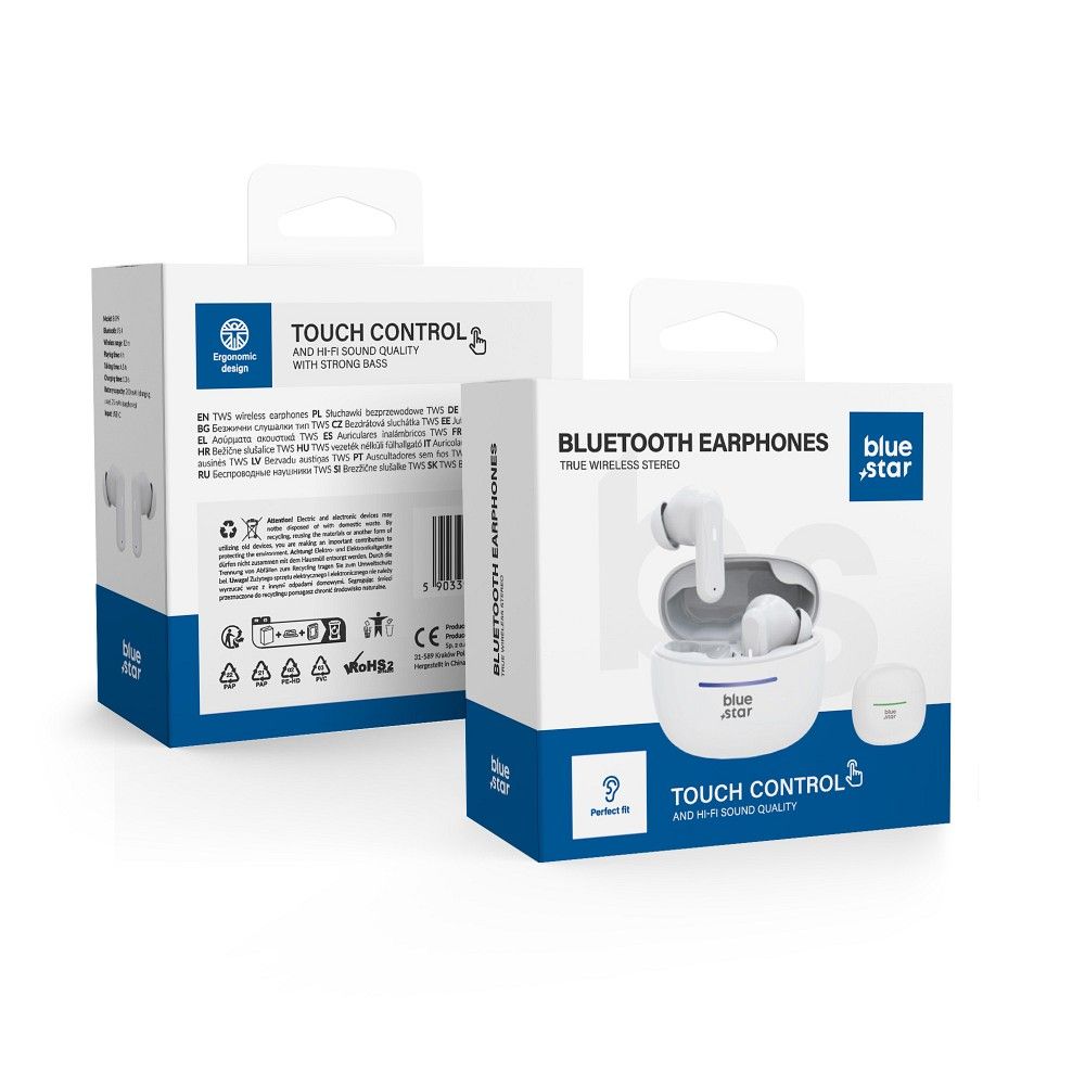 Casti Albastru Star Wireless Bk44 TWS Alb