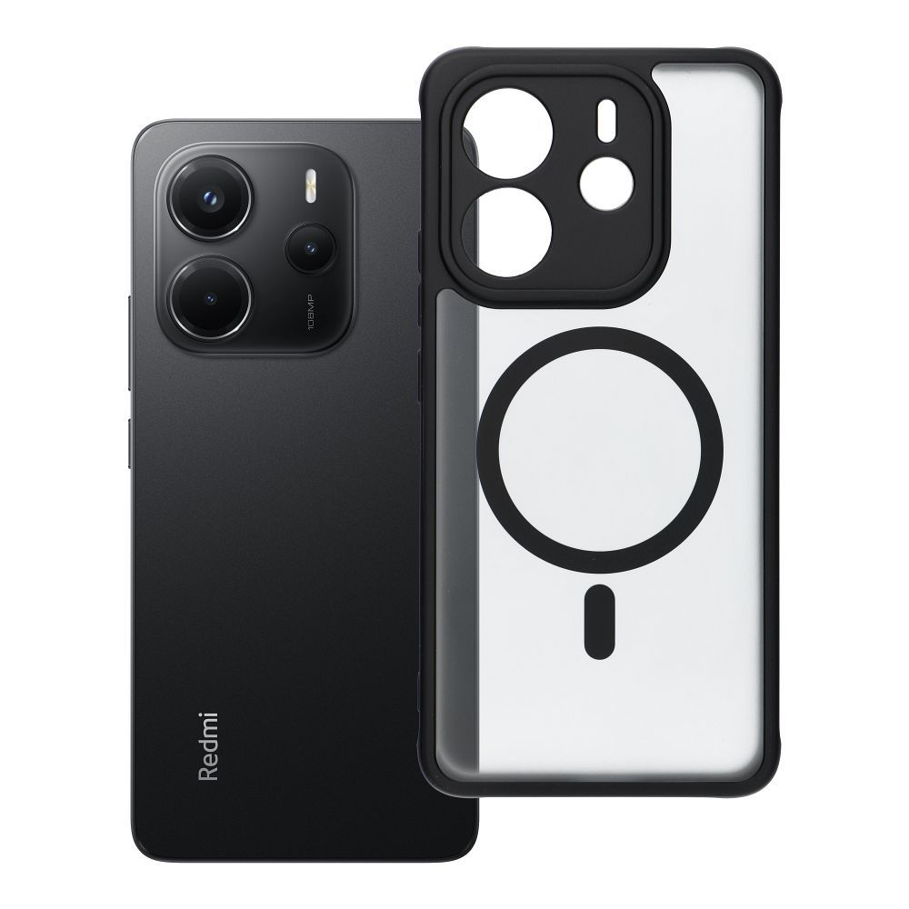 Husa Full mat Mag pentru Xiaomi Redmi Note 14 4G Compatible cu Magsafe Negru