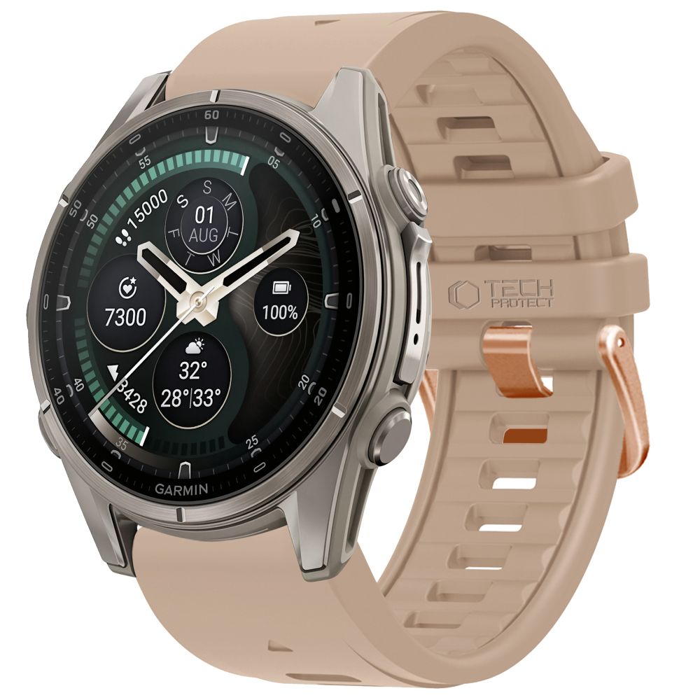 Husa Tech-protect Silicone Garmin Fenix 5S / 5S Plus / 6S / 6S Pro / 7S / 8 / 9 / 9 Pro (43 Mm) Walnut