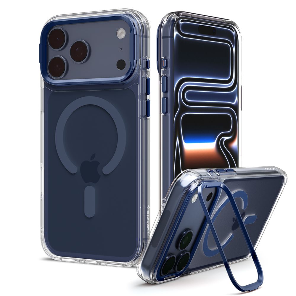 Husa Spigen Ultra Hybrid Optik S Magsafe iPhone 17 Pro Max / 18 Pro Max Transparent/Deep Albastru