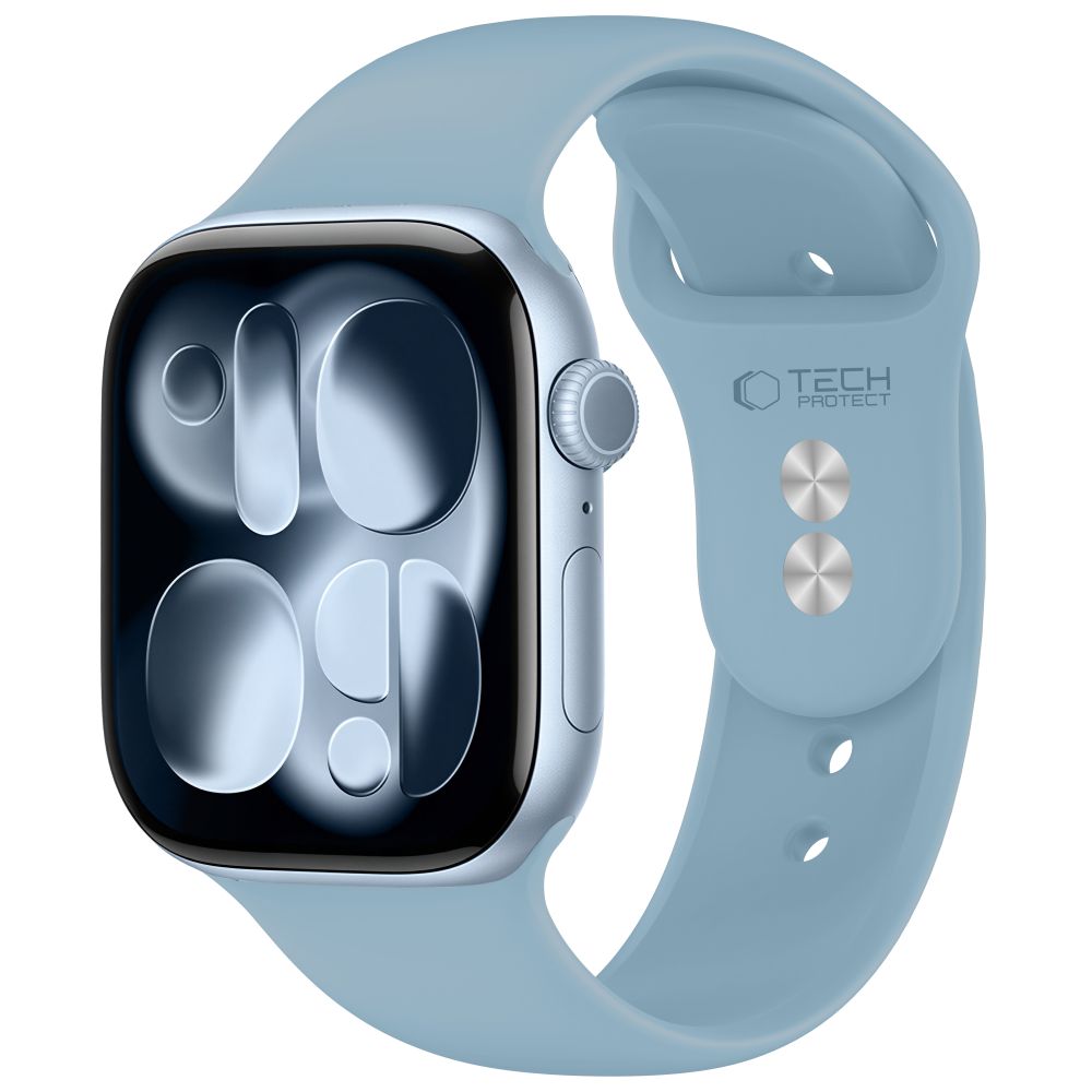 Husa Tech-protect Silicone Apple Watch 8 / 9 / 10 / 11 / 12 / SE / Ultra (44 / 45 / 46 / 49 Mm) Albastru deschis