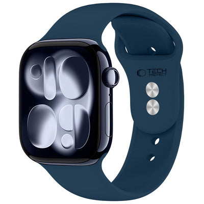 Husa Tech-protect Silicone Apple Watch 8 / 9 / 10 / 11 / 12 / SE / Ultra (44 / 45 / 46 / 49 Mm) Bleumarin