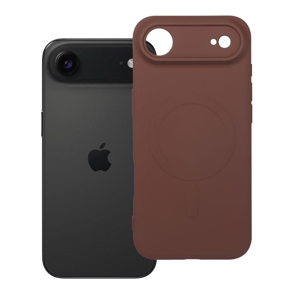 Husa Silicone Mag pentru iPhone 17 AIR Compatible cu Magsafe (Camera Protection) Maro