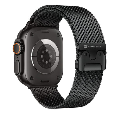 Curea Forcell To Apple Watch F-design Fa11 Steel Clasp 38 / 40 / 41 Mm Negru