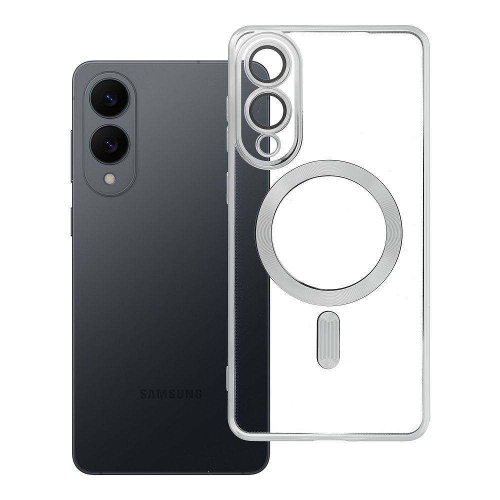 Husa Electro Mag pentru Samsung S25 Edge Compatible cu Magsafe Argintiu