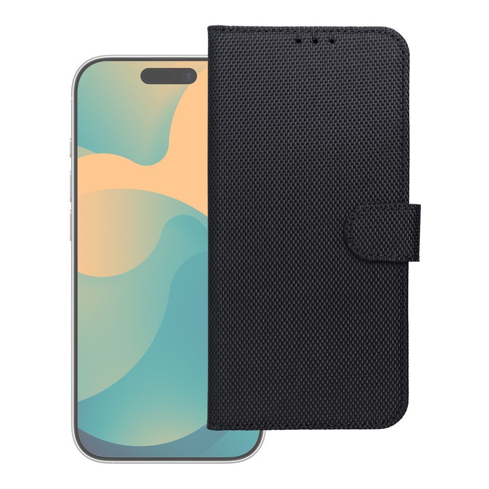 Husa 4Card Rfid Flip pentru Xiaomi 17 PRO / 18 PRO Anti-theft Tech Fabric Negru