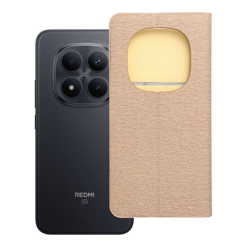 Husa Luna Book Auriu Flip pentru Xiaomi Redmi Note 15 PRO Plus 5G Auriu