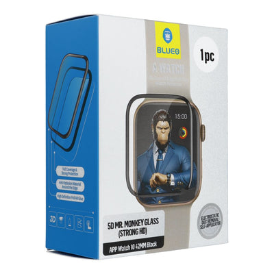 Folie Blueo 5D sticla pentru Apple Watch 10/11 42MM Mr. Monkey (Anti-static Strong HD) Negru