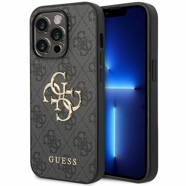 Husa Guess pentru iPhone 15 Pro Max 6,7" Guhcp15x4gmggr Gri HC piele sintetica 4G Metal Logo