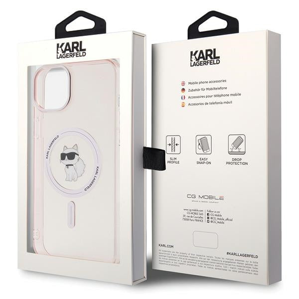 Husă pentru iPhone 15 Plus Karl Lagerfeld 6,7" KLHMP15MHFCCNOP pink HC Magsafe IML C – Roz