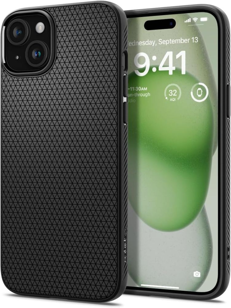 Husa Spigen Liquid Air pentru iPhone 15 Plus 6,7" Matte Negru