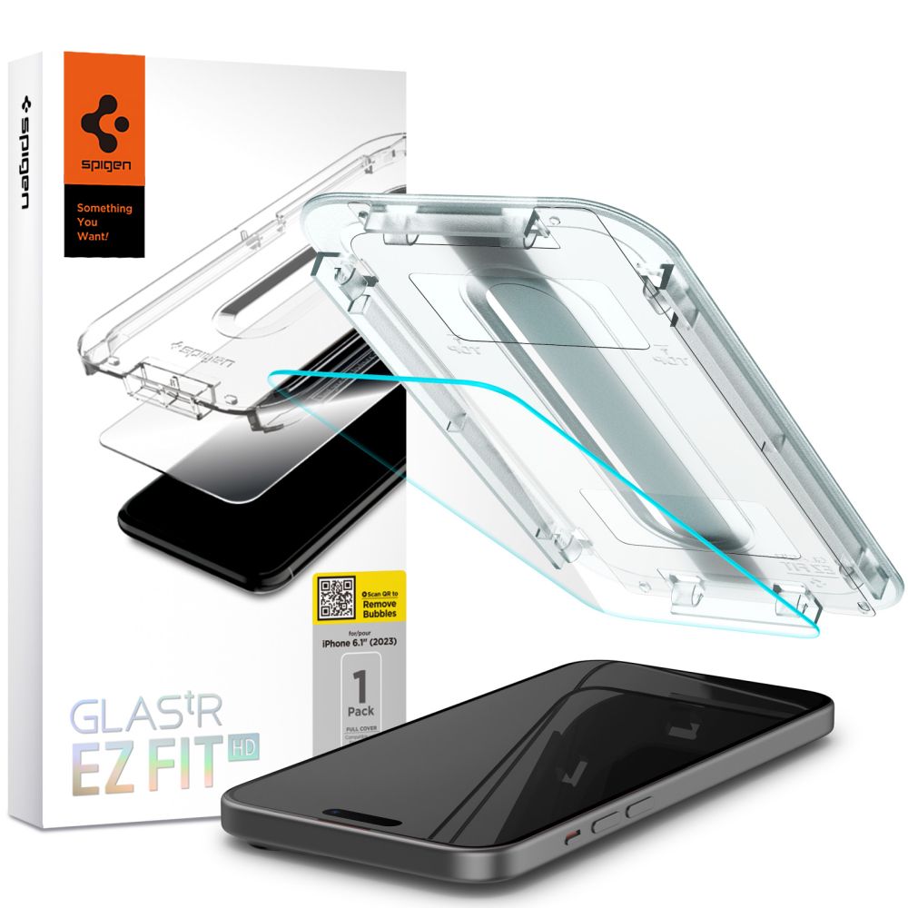 Folie Spigen sticla Glas.tr "EZ FIT" pentru iPhone 15 6,1" Transparent