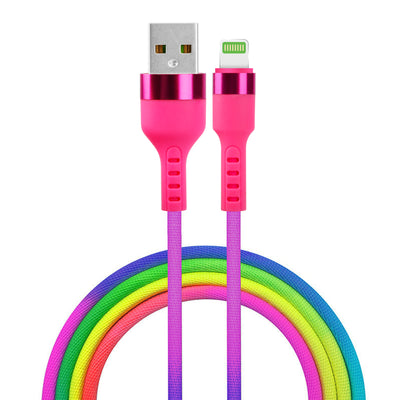 Cablu Setty USB - Lightning 1,2 M 2,1A Kna-l-1.22.113 Rainbow