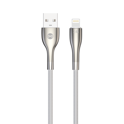 Cablu Forever Sleek USB - Lightning 1,0 M 2.4A Alb