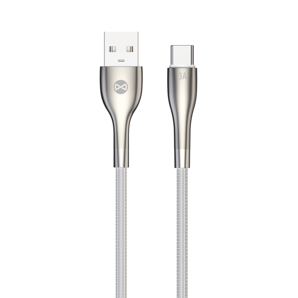 Cablu Forever Sleek USB - Usb-c 1,0 M 3A Alb