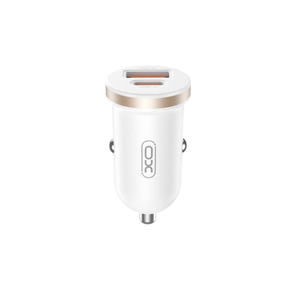 Incarcator auto XO Cc56 PD 30W QC 1x USB 1x Usb-c Alb