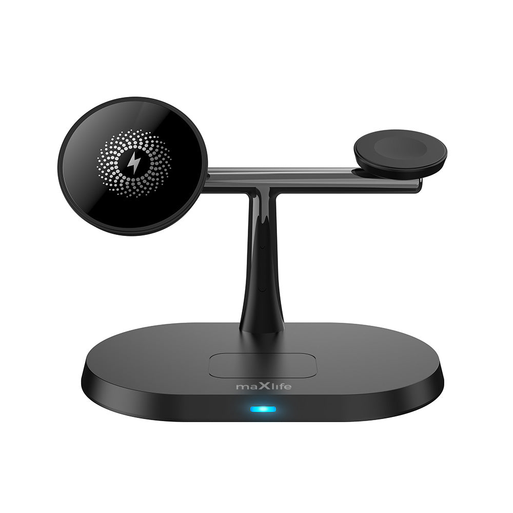 Incarcator wireless Maxlife Mxwc-03 Magnetic 15W Negru 3in1