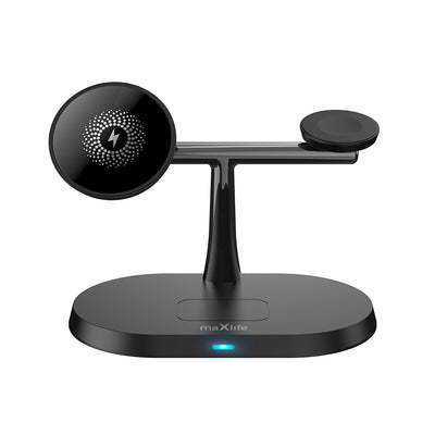 Incarcator wireless Maxlife Mxwc-03 Magnetic 15W Negru 3in1