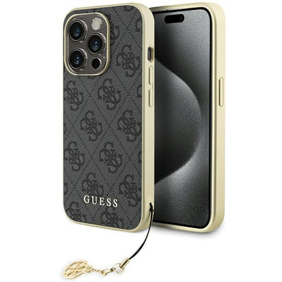 Husa Guess pentru iPhone 15 Pro 6,1" Guhcp15lgf4ggr Gri Hardcase 4G Charms Collection