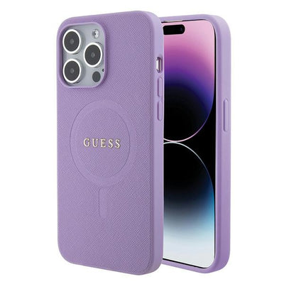 Husa Guess pentru iPhone 15 Pro Max 6,7" Guhmp15xpsahmcu Mov Hardcase Saffiano Magsafe