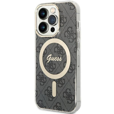 Husa Guess pentru iPhone 15 Pro 6,1" Guhmp15lh4stk Negru HC Magsafe IML 4G B