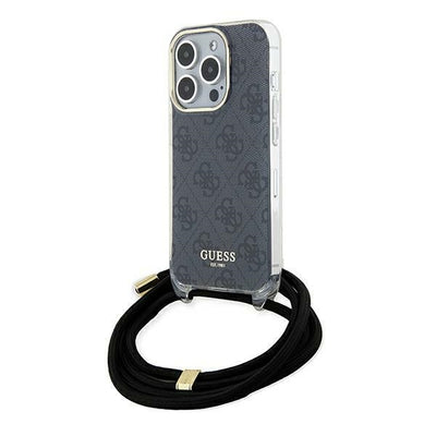 Husa Guess pentru iPhone 15 Pro 6,1" Guhcp15lhc4sek Negru HC Crossbody Cord 4G Print
