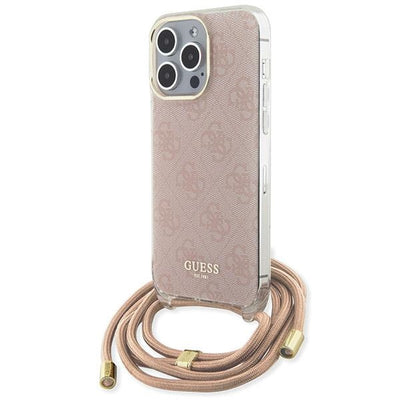 Husa Guess pentru iPhone 15 Pro 6,1" Guhcp15lhc4sep Roz HC Crossbody Cord 4G Print