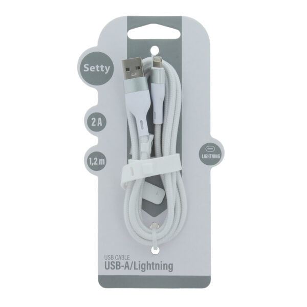 Setty USB - Lightning cablu 1,2 m 2A KNA-L-1.220 Alb
