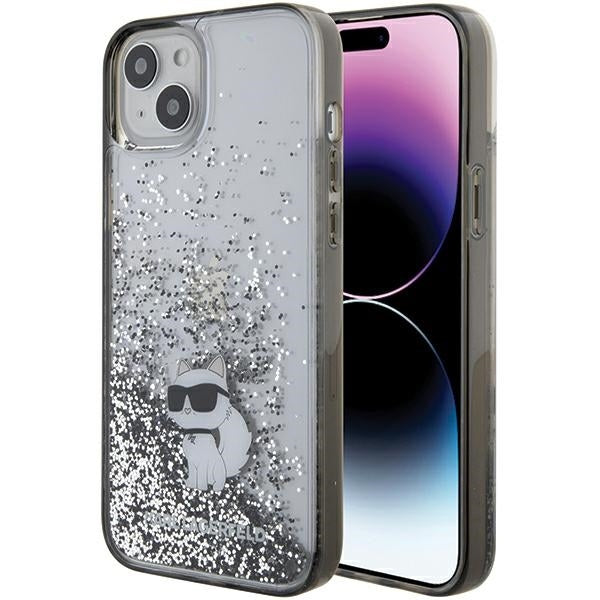 Husa Karl Lagerfeld pentru iPhone 15 Plus 6,7" Transparent HC Liq. Glitter C