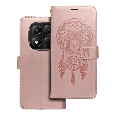 Husa Mezzo Book Flip pentru Xiaomi Redmi Note 14 PRO 5G / 14 PRO Plus 5G Dreamcatcher Roz auriu