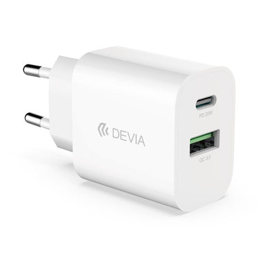 Incarcator priza Devia Smart PD 1x Usb-c 1x USB 20W Alb