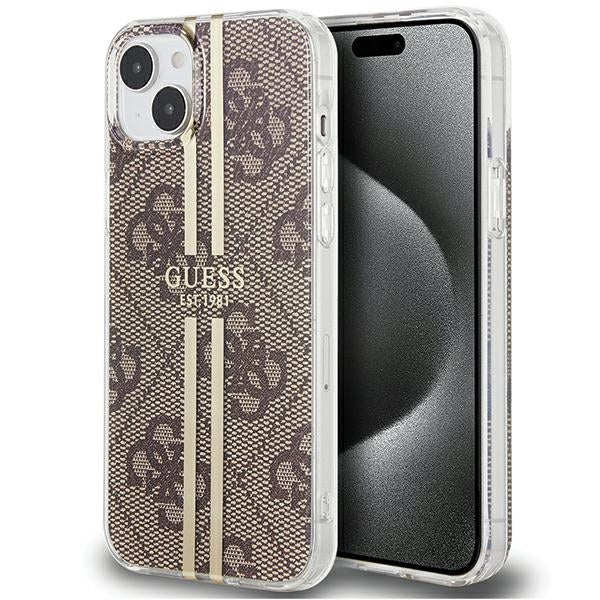 Husa Guess pentru iPhone 15 Plus 6,7" Guhcp15mh4psegw Maro HC IML 4G Auriu Stripe