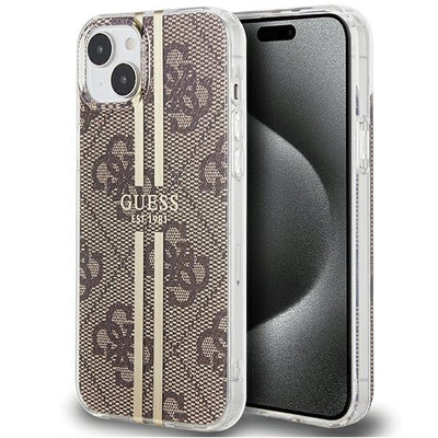 Husa Guess pentru iPhone 15 Plus 6,7" Guhcp15mh4psegw Maro HC IML 4G Auriu Stripe