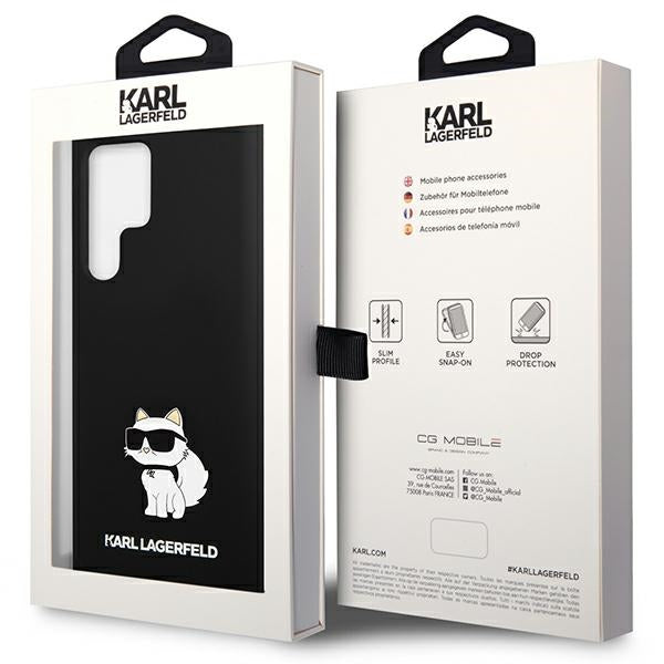 Husă pentru Samsung Galaxy S24 Ultra Karl Lagerfeld KLHCS24LSNCHBCK black HC SILICONE NFT CHOUPETTE – Negru