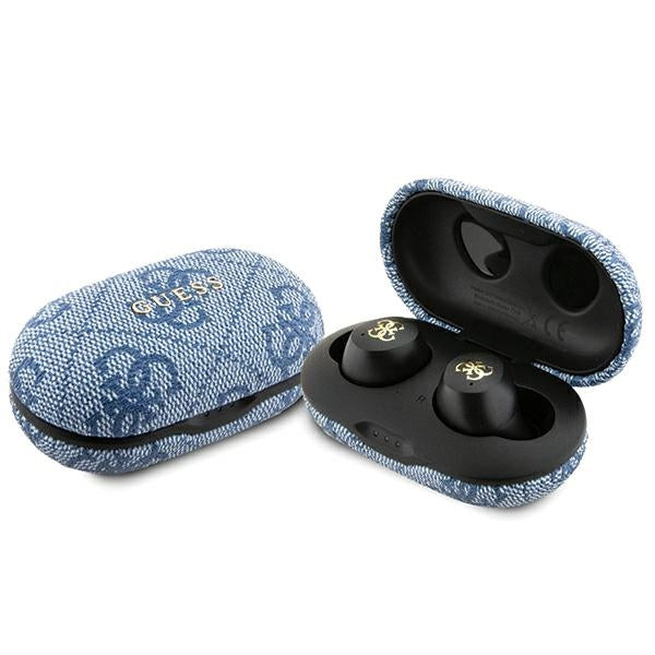 Casti Guess Bluetooth Gutwsp4egb TWS ENC 4G PU Metal Logo Albastru